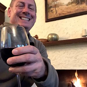 Evening wine and fire