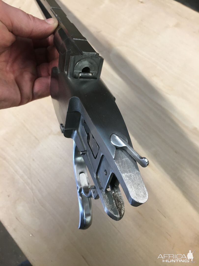Rising Block barreled action machined from 8620 steel